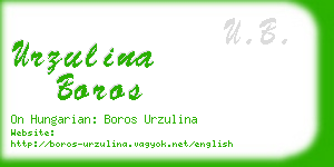 urzulina boros business card
